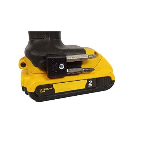MAGNETIC Bit Holder for DEWALT 20V Drill/Driver, Side Mounted, Strong Magnets, Low Profile Design - Galactic Gadgets (Black)