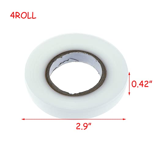 HEVSTIL 4 Rolls Stretchable Garden Tie Tape ? 3/7-Inch x 82ft Polyethylene Plant Support Ties | Reusable Stretch Plant Clips for Securing Vines, Flowers & Vegetables Indoors (White)