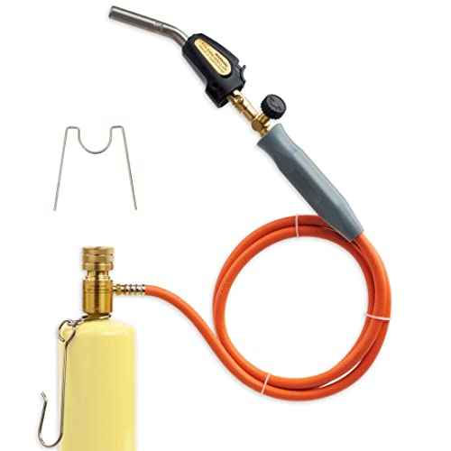 Double Valve Self-Ignition MAPP And Propane Torch With 60 inch Hose And Stainless Steel Head For Soldering