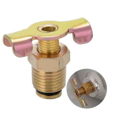 Baosity NPT 3/8" Solid Brass Drain Valve Compressor Port Fittings Petcock Water Drain Valve Replacement Part