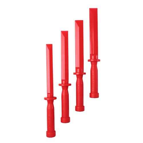 Plastic Razor Blade Scraper - 4-Piece Plastic Scraper Chisel Set, 3/4" to 1-1/2" Widths, Chemical Resistant No-Marring Tool for Adhesives and Paint Removal