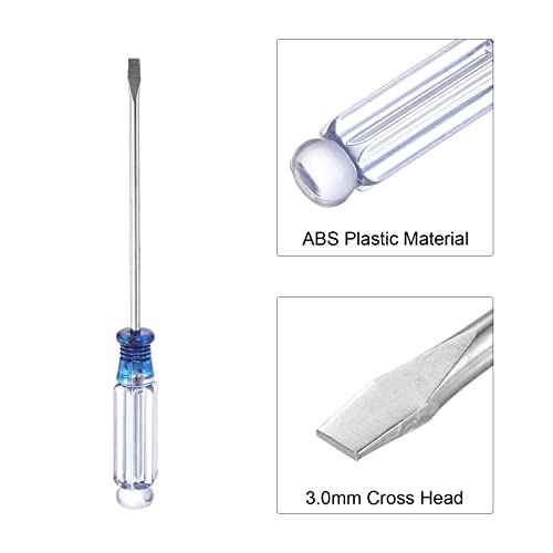 uxcell Mini Slotted Screwdriver, 3.0mm Flat Head 127mm Length for Small Appliances Repair, 10 Pcs