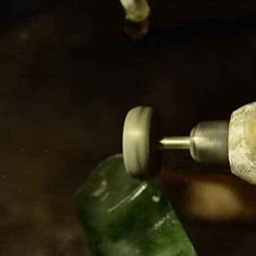 Luo ke 10 Pcs Round Flat Shape Diamond Burr - 1/8'' Shank Diamond Burs Stone Carving Bits for Rotary Tools Includes Dremel