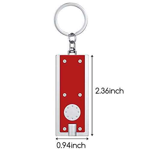 Mudder 12 Pcs Mini LED Keychains Light Torch Flashlight Key Ring Portable Key Chain Flash Light for Camping Outdoor Gift(Bright)