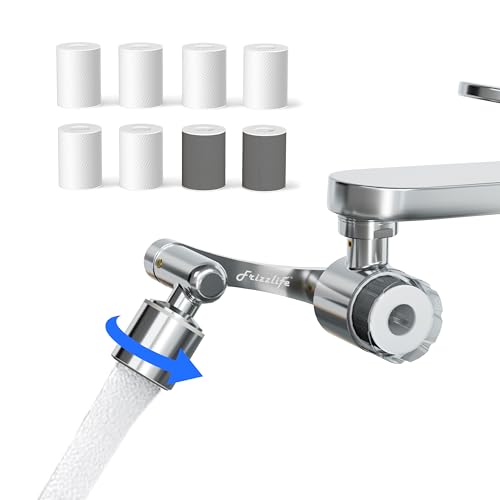 Frizzlife FF1080 1080° Rotating Faucet Water Filter with 9pcs Filter & 2 Modes Spray