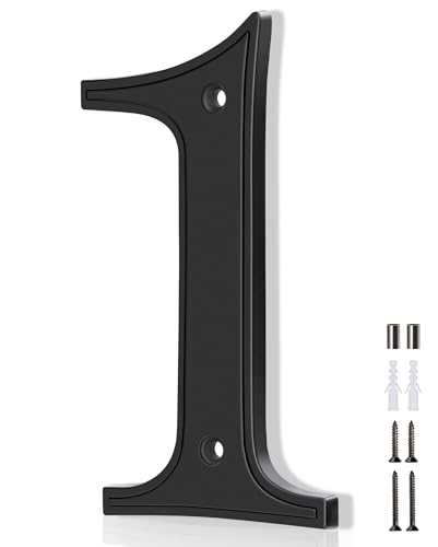 Emotionlite Black Large Modern House Numbers 1 - 5 Inch Zinc Alloy Outdoor Address Sign