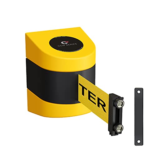Crowd Control Warehouse - CCW Series WMB-220 Magnetic Wall Mount Retractable Belt Barrier -15 Foot, Caution Do Not Enter with Yellow ABS Case