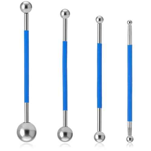 4 Pcs Caulking Ball Tool Kit Tile Floor Ball Ending Tiling Tool Joint Grout Repair Concrete Countertop Caulking Spreader Polymer Clay Tools for Tile Coating Sealant Finishing