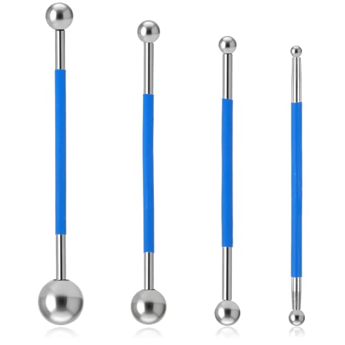 4 Pcs Caulking Ball Tool Kit Tile Floor Ball Ending Tiling Tool Joint Grout Repair Concrete Countertop Caulking Spreader Polymer Clay Tools for Tile Coating Sealant Finishing