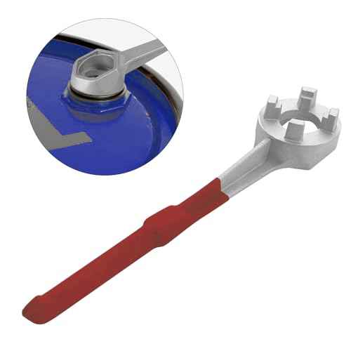 Aluminum Drum Wrench, Bung Wrench, Barrel Opener Tool for Opening 10 15 20 30 55 Gallon Drum, Fits 2" and 3/4" Bung Cap Red