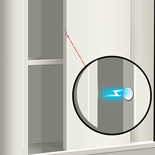 Mousike 4 Pack Ultra Thin Magnetic Cabinet Door Catch Stainless Steel Silver