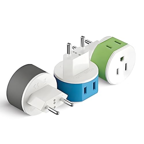 OREI European Type C Power Plug Adapter with 2 US Inputs - Travel 3 Pack - Compatible with Turkey, Italy, Iceland - Model Type C- Europe