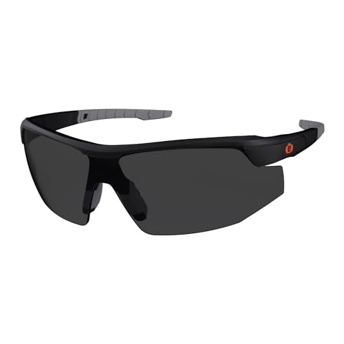 Ergodyne Skullerz SKOLL Safety Sunglasses-Matte Black Frame, Anti-Fog Smoke Lens