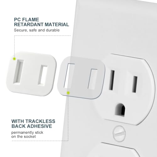 Lenink 12 Pack Plastic Outlet Fix for Loose 2-Plug Sockets - Secure, Adhesive Backing