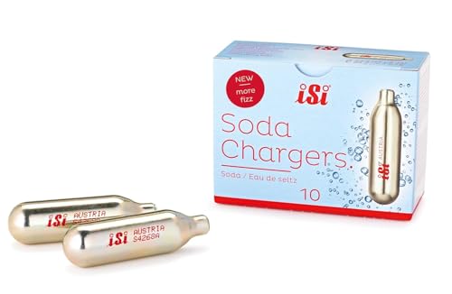iSi 8.4g CO2 Soda Chargers - 10 Pack for Soda Siphons & Soda Makers