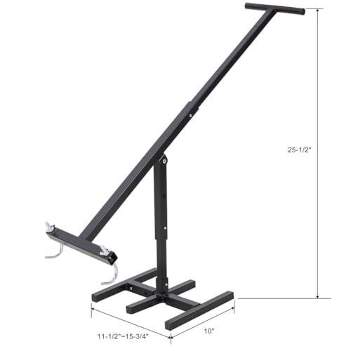 Heavy Duty Manual Trash Compactor Tool for 32-170 Gallon Bins - Black Steel Waste Press