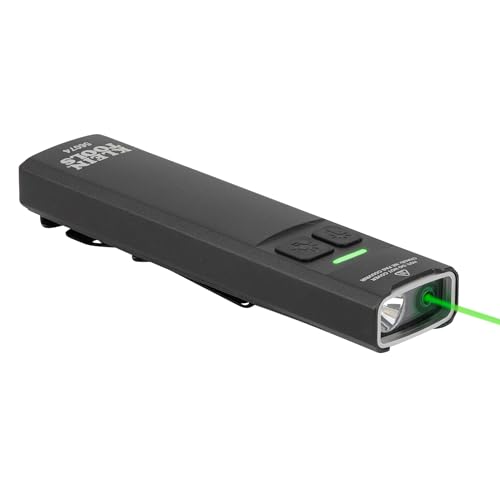 Klein Tools Rechargeable LED Pocket Flashlight with Green Laser, 3 Brightness Modes