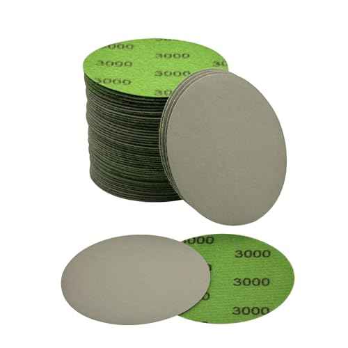 3 Inch Sanding Discs, 50pcs 3000 Grit Premium Silicon Carbide Sandpaper, Wet Dry Hook and Loop Sand Paper for Wood Metal or Auto