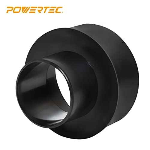 POWERTEC 70104 4 Inch to 2-1/2 Inch Hose Reducer, Dust Collection Fittings for Dryer Vent & Shop Vacuum Connection, 1 Pack