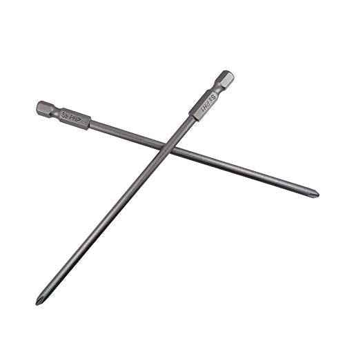 Wolfride 6Pcs 1/4 Inch Hex Shank Long Phillips Head Screwdriver Bits Set Magnetic Cross Head Screwdriver Bits | 5.9-Inch Length