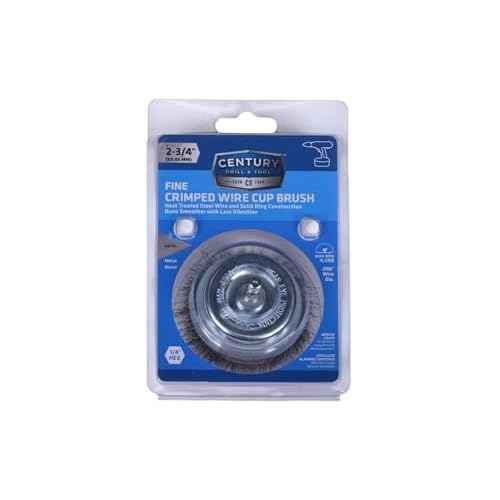 Century Drill & Tool 76223 Fine Crimped Cup Wire Brush, 2-3/4" ? Removes Rust, Paint, Weld Spatter, Cleans Pipes & Fittings, Heat-Treated Steel, Quick-Change Shank