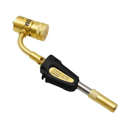 Torch Tips with Gas Self-Ignition, MAP-Pro/LP Gas, Adjustable Flame Knob Brass Tip 360¡Æ Swivel Tips, Gas Self Ignition Torch for Soldering Brazing Plumbing Welding