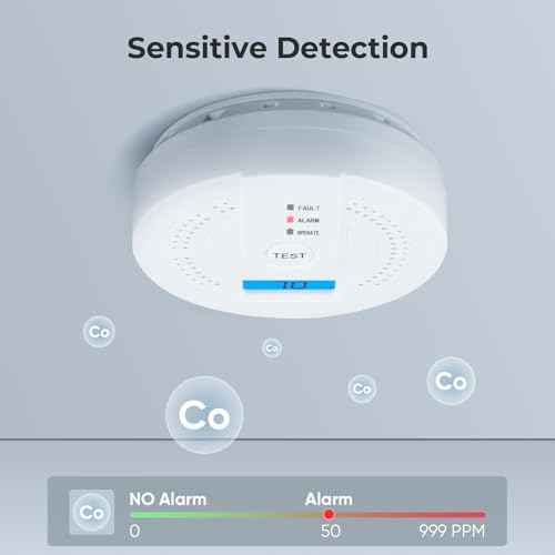 Carbon Monoxide Detectors, CO Detector Battery Operated with Sensitive Sensor, Digital Display and Sound Warning, Portable Carbon Monoxide Detector Alarm JA-995 for Travel, Hotel, Home