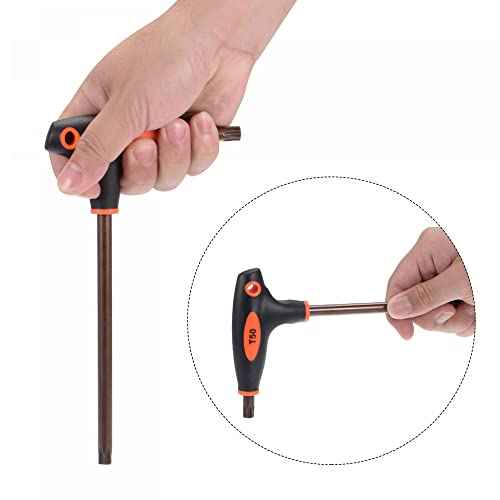 uxcell T27 Anti Tamper Proof Torx Key T-Handle Dual End Wrench, S2 Steel