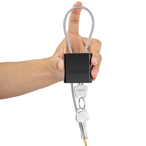 BOZZYS Black Adjustable Steel Cable Lock with 3 Keys - 1.15ft Weatherproof Bike & Gate Lock