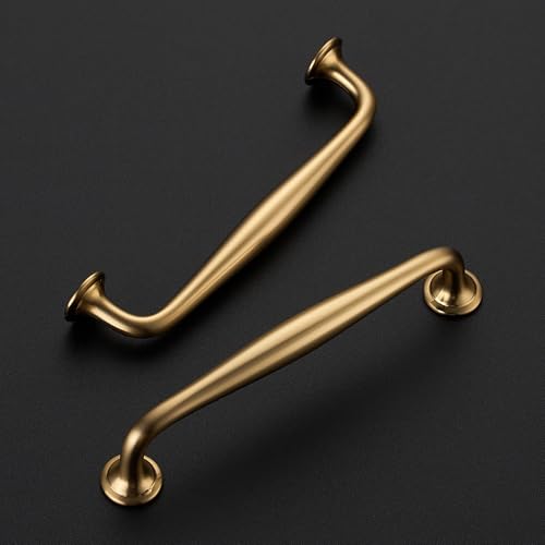 Ravinte 5 Inch Champagne Bronze Cabinet Handles 10 Pack - Solid Pulls with 2 Mounting Screws