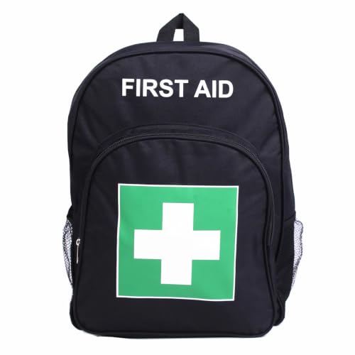 Jipemtra Emergency First Aid Backpack Black Green 16x12x6in for Hiking Camping Travel