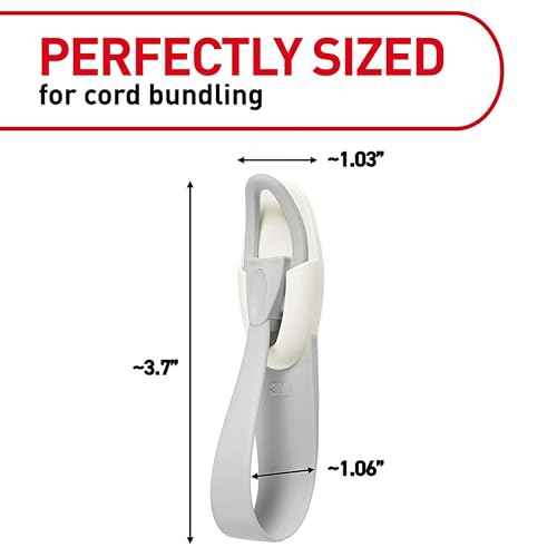 Command Cord Bundlers, Damage-Free Hanging Cord Organizer, No Tools Required for Hanging Electrical Cables, 6 Gray Bundlers and 12 Command Strips