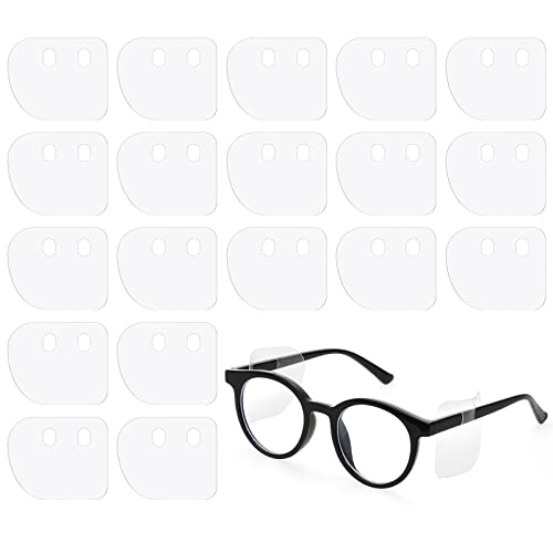 Oudain Clear Glasses Safety Side Shields Plastic Protector Shield for Glasses Slip on Side Guards Fit Most Frames