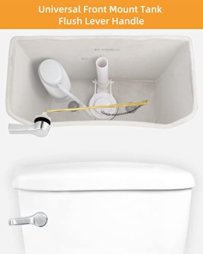 Hibbent Chrome Front Mount Toilet Handle Replacement Kit Upgraded Finish
