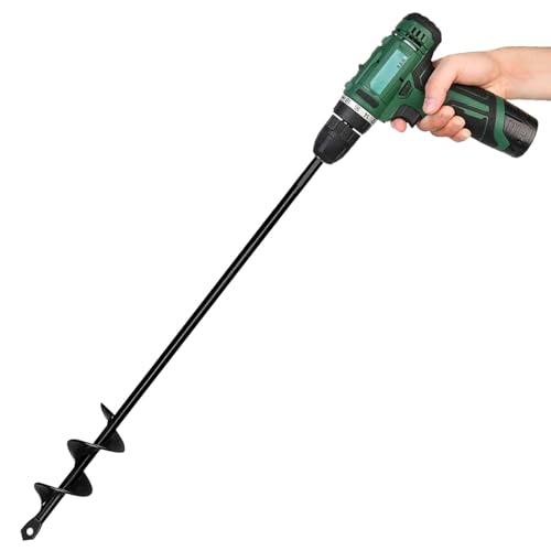 Auger Drill Bit for Planting 1.6"(D) x16.5(L), Garden Ground Earth Spiral Drill Bit for 3/8" Hex Drive Drill, for Post Hole Digger Bulb Bedding Digging Plant Rapid Planter