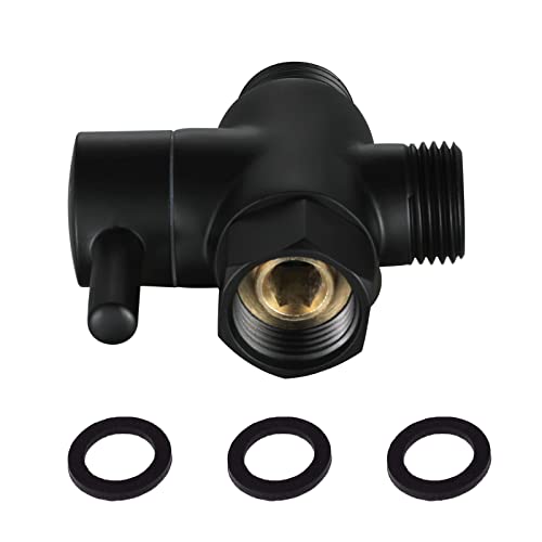 Matte Black Brass Shower Arm Diverter Valve G1/2 - 3 Way Bathroom Fitting