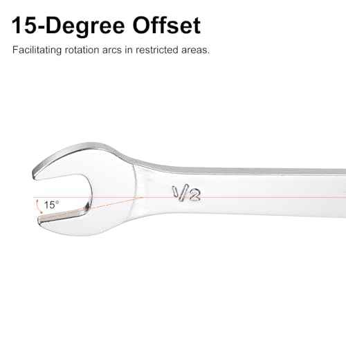 HARFINGTON 2pcs Thin Open End Wrenches SAE, 1/2x9/16 Inches, Slim Wrench Tool for Tight Spaces Repair