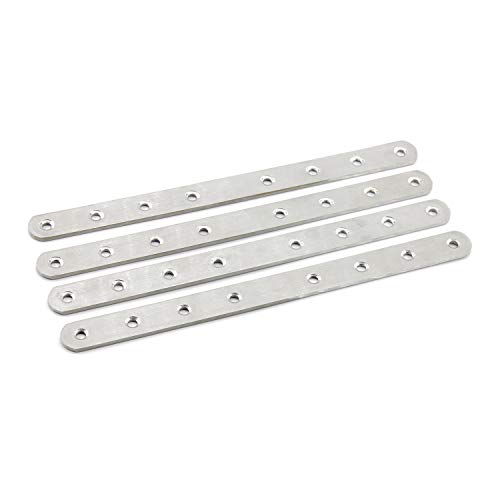 Ulifestar 300x25x4mm Stainless Steel Flat Mending Plate for Wood Repair - Pack of 4