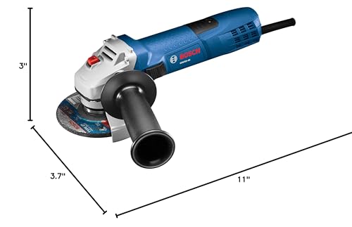 BOSCH GWS8-45 4-1/2 Inch 7.5 Amp Angle Grinder with Lock-On Switch, Lightweight Design, and Durable Protection Guard for Metal and Concrete Grinding