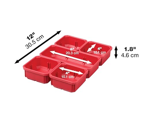Milwaukee 5-Piece Low Profile Packout Bin Kit with Interior Dividers 48-22-8431/8436