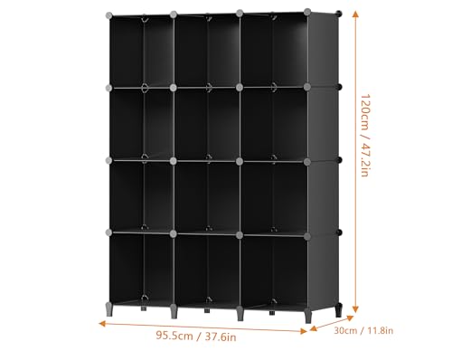HOMIDEC 12-Cube Closet Organizer Storage Black - Modular Home Shelving