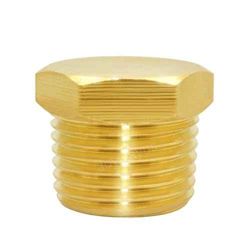Joywayus 1/2" NPT Male Pipe Plug Outer Hex Head Plug Brass Pipe Fitting(Pack of 3)