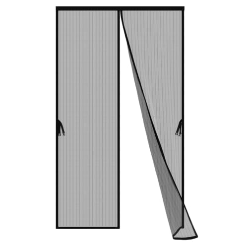 Iduontis Magnetic Screen Door - Fits 36 x 82 Inch Door, Black Polyester, Hands-Free Mesh Barrier with Hook & Loop Frame, Pet & Kid Friendly