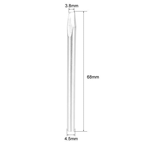 uxcell 68mm Lead-free Soldering Iron Tip Replacement 3.8mm Width Solder Tip Welding Equipment for Soldering Silver 40W 3pcs