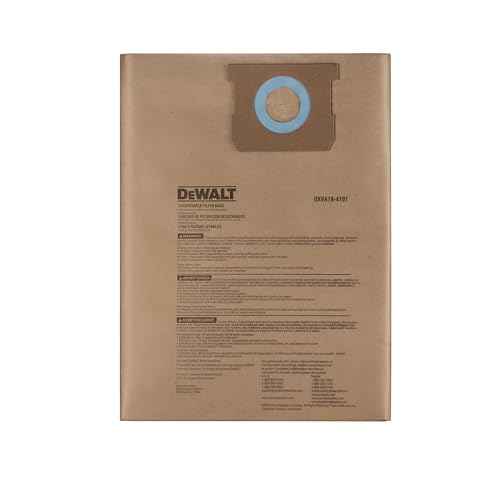 3 Pack Dewalt DXVA19-4101 Replacement Filter Bags for Dewalt 6 to 10 Gallon Wet/Dry Vacs, Part # dewalt DXVA19-4101