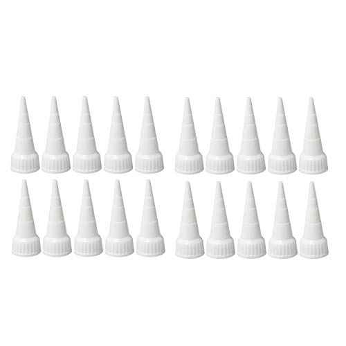 RLECS 20pcs Snip Tip Applicator Adhesive Tube Tips Cap for E6000 Craft Glue 3.7 Ounce Adhesive Tubes, White