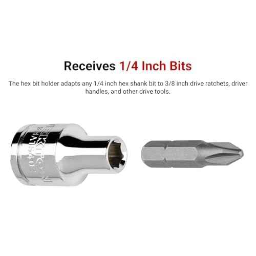 TEKTON 3/8 Inch Drive x 1/4 Inch Magnetic Hex Bit Holder Socket | SHA15402