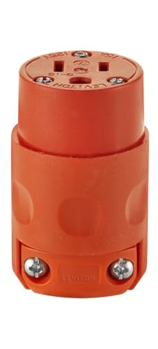 Leviton 15A 125V Grounding Power Cord Outlet - Orange, Pack of 1