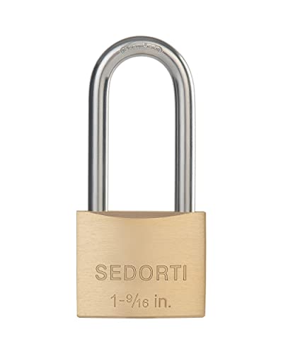 SEDORTI YNBSP140 Heavy Duty Weatherproof Brass & Stainless Steel Padlock, Marine Grade Rustproof Lock for Sheds, Storage & More