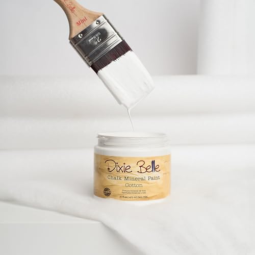 Dixie Belle Cotton Chalk Mineral Paint 8oz - Matte White Furniture & DIY